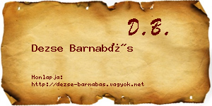 Dezse Barnabás névjegykártya