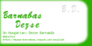 barnabas dezse business card