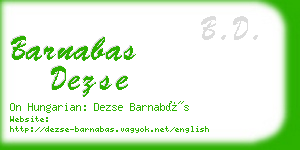 barnabas dezse business card